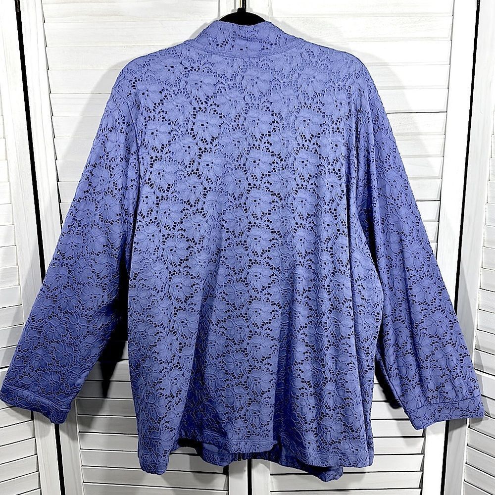 Denim & Co Jacket Size 3X NWOT Lace Lavender Purple - Picture 7 of 10